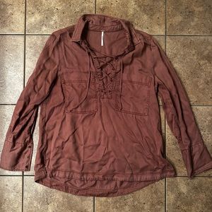 FREE PEOPLE Under Your Spell Tie Up Top Women's size M